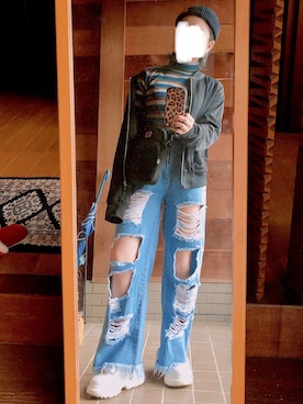 「BG（ビージー）のアイテム」を使った、おちさん（レディース・155cm）の春コーディネート