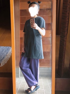 「MOUSSY（マウジー）のアイテム（チュニック）」を使った、おちさん（レディース・155cm）の夏コーディネート