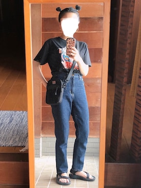 「アイテム（Tシャツ/カットソー）」を使った、おちさん（レディース・155cm）の秋コーディネート