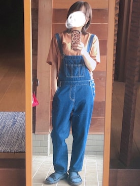「Honeys（ハニーズ）のアイテム（サロペット/オーバーオール）」を使った、おちさん（レディース・155cm）の秋コーディネート