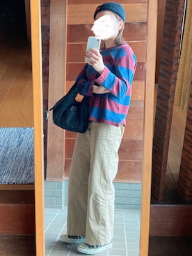 「poudoudou（プードゥドゥ）のアイテム」を使った、おちさん（レディース・155cm）の秋コーディネート