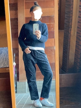 「PPFM（ピーピーエフエム）のアイテム（パンツ）」を使った、おちさん（レディース・155cm）の冬コーディネート