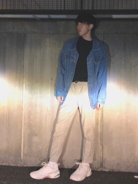 「韓国好きな人と繋がりたい」｜「アイテム（デニムジャケット）」を使った、kazukiさん（メンズ・173cm）の秋コーディネート