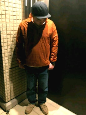 「MANEBU（マネブ）のアイテム（モカシン/デッキシューズ）」を使った、yaman.さん（メンズ・165cm）の秋コーディネート