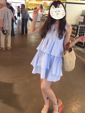 「8seconds（エイトセカンズ）のアイテム（バッグ）」を使った、totoCHANさん（レディース・153cm）の夏コーディネート