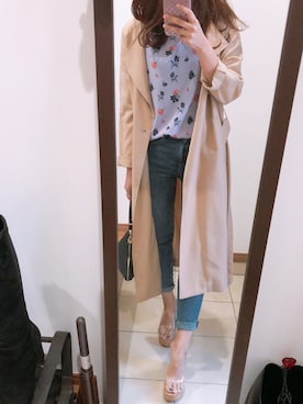 「FREE'S MART（フリーズマート）のアイテム（ノーカラージャケット）」を使った、totoCHANさん（レディース・153cm）の春コーディネート