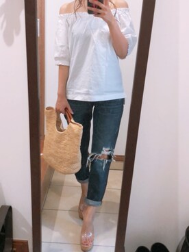 「8seconds（エイトセカンズ）のアイテム（バッグ）」を使った、totoCHANさん（レディース・153cm）の夏コーディネート