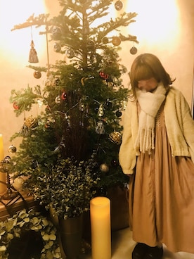 「白タイツ」｜「アイテム（ブルゾン）」を使った、Fuminaさん（レディース・150cm）の冬コーディネート