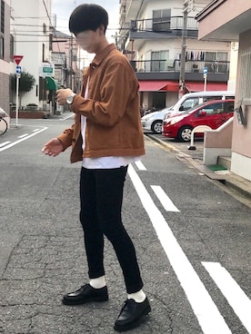 「アイテム（カバーオール）」を使った、KEIさん（メンズ・176cm・10代）の秋コーディネート