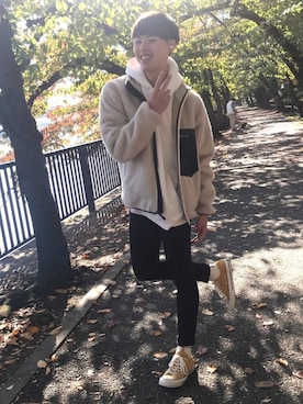 「アイテム（ブルゾン）」を使った、KEIさん（メンズ・176cm・10代）の秋コーディネート