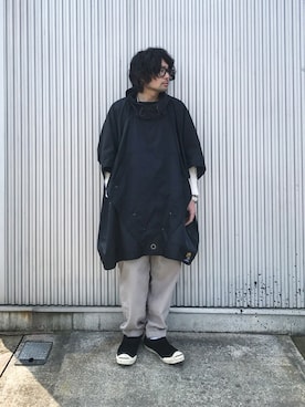 「FROM THE GARRET（フロムザギャレット）のアイテム（スニーカー）」を使った、Yushi Amanoさん（メンズ・174cm）の春コーディネート