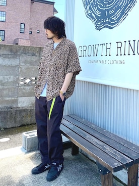 「MANUAL ALPHABET（マニュアル アルファベット）のアイテム（パンツ）」を使った、Yushi Amanoさん（メンズ・174cm）の夏コーディネート