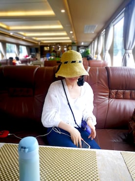 「vanessabruno（ヴァネッサブリューノ）のアイテム」を使った、多宝妹さん（レディース・166cm）の夏コーディネート