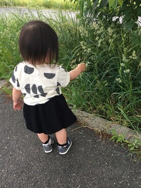 「アイテム（その他ベビー用品）」を使った、もちゃんさん（キッズ・80cm）の春コーディネート