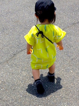 「HAKKA BABY（ハッカベビー）のアイテム」を使った、もちゃんさん（キッズ・80cm）の春コーディネート