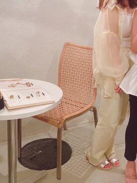 「GU（ジーユー）のアイテム（トップス、イエロー系）」を使った、Hozu🧸さん（レディース）の秋コーディネート