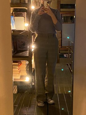 「8seconds（エイトセカンズ）のアイテム（パンツ）」を使った、Hozu🧸さん（レディース・154cm）の秋コーディネート