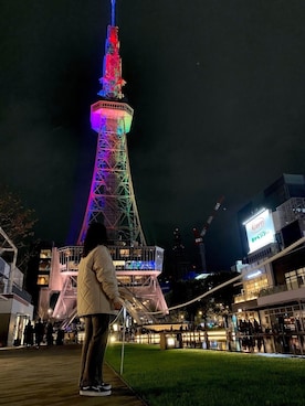 「ABITOKYO（アビトーキョー）のアイテム（ノーカラージャケット）」を使った、Hozu🧸さん（レディース・154cm）の秋コーディネート