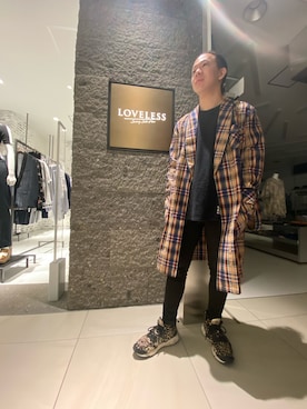「LOVELESS（ラブレス）のアイテム（トレンチコート）」を使った、しゅんさん（メンズ・165cm）の春コーディネート