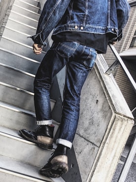 「tricker's」｜「アイテム（デニムジャケット）」を使った、ゆうぞー▼▲▼▲さん（メンズ・175cm）の秋コーディネート