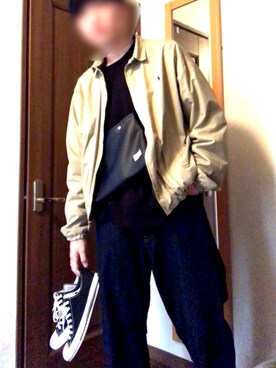 「CONVERSE（コンバース）のconverse コンバース ALL STAR 100 COLORS OX オールスター 100 カラーズ オックス 32861791 BLACK（スニーカー）」を使った、Harukiさん（メンズ・180cm）の冬コーディネート