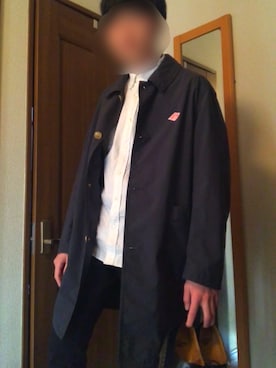 「DANTON（ダントン）のDANTON（ダントン）NYLON TAFFETA COAT MENS ナイロンタフタ　コート メンズ　（ステンカラーコート、グレー系）」を使った、Harukiさん（メンズ）の冬コーディネート