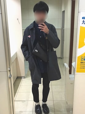 「Ralph Lauren」｜「アイテム（ステンカラーコート）」を使った、Harukiさん（メンズ・180cm）の冬コーディネート