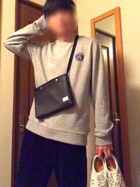 「EDIFICE（エディフィス）のアイテム（スウェット）」を使った、Harukiさん（メンズ・180cm）の春コーディネート