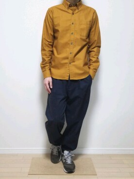 「NEW BALANCE（ニューバランス）のM1400NV（スニーカー、ブルー系）」を使った、だいさん（メンズ・170cm）の秋コーディネート