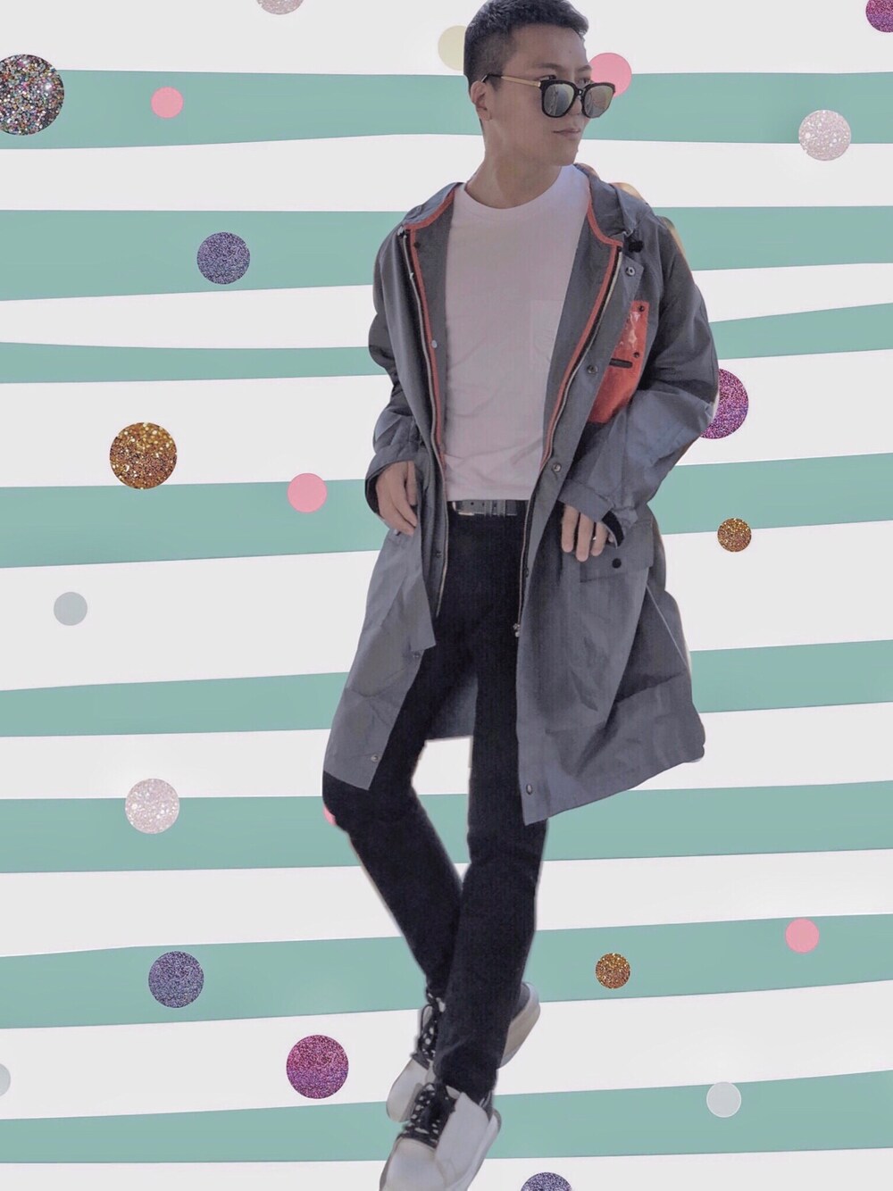 「春コーデ、streetstyle、ootd、休日スタイル」｜「UNIQLOのアイテム（Tシャツ/カットソー、ホワイト系）」を使った、饼干流さん（メンズ・175cm）の冬コーディネートの1枚目の写真