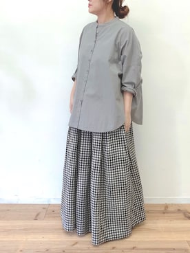 「Libra Cue（リブラ キュー）のアイテム（スカート）」を使った、Libra Cue_abeさん（レディース・157cm）の夏コーディネート
