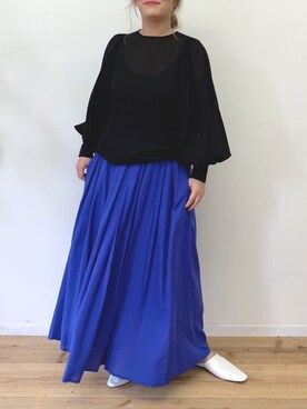 「Libra Cue（リブラ キュー）のアイテム（スカート）」を使った、Libra Cue_abeさん（レディース・157cm）の夏コーディネート