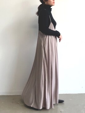 「Libra Cue（リブラ キュー）のアイテム（ワンピース）」を使った、Libra Cue_abeさん（レディース・158cm）の秋コーディネート