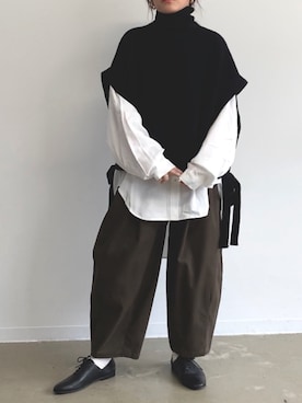 「Libra Cue（リブラ キュー）のアイテム（パンツ）」を使った、Libra Cue_abeさん（レディース・158cm）の秋コーディネート