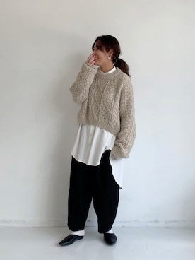 「Libra Cue（リブラ キュー）のアイテム（パンツ）」を使った、Libra Cue_abeさん（レディース・158cm）の秋コーディネート