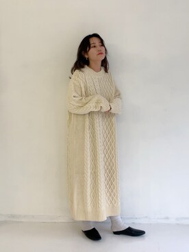 「Libra Cue（リブラ キュー）のアイテム（ワンピース）」を使った、Libra Cue_abeさん（レディース・158cm）の秋コーディネート