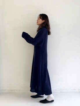 「Libra Cue（リブラ キュー）のアイテム（ワンピース）」を使った、Libra Cue_abeさん（レディース・158cm）の秋コーディネート