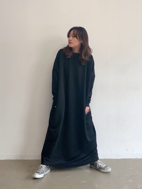 「Libra Cue（リブラ キュー）のアイテム（ワンピース）」を使った、Libra Cue_abeさん（レディース・158cm）の秋コーディネート