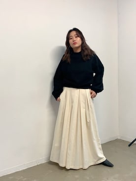 「Libra Cue（リブラ キュー）のアイテム（スカート）」を使った、Libra Cue_abeさん（レディース・158cm）の秋コーディネート