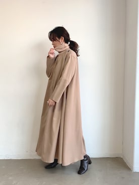 「Libra Cue（リブラ キュー）のアイテム（ワンピース）」を使った、Libra Cue_abeさん（レディース・158cm）の秋コーディネート