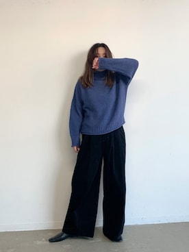 「Libra Cue（リブラ キュー）のアイテム（スラックス）」を使った、Libra Cue_abeさん（レディース・158cm）の秋コーディネート