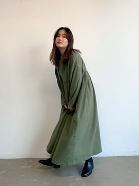 「Libra Cue（リブラ キュー）のアイテム（ワンピース）」を使った、Libra Cue_abeさん（レディース・158cm）の秋コーディネート
