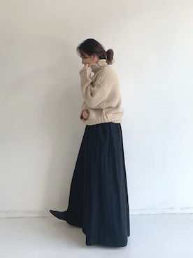 「Libra Cue（リブラ キュー）のアイテム（スカート）」を使った、Libra Cue_abeさん（レディース・158cm）の冬コーディネート