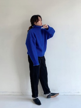 「Libra Cue（リブラ キュー）のアイテム（パンツ）」を使った、Libra Cue_abeさん（レディース・158cm）の冬コーディネート