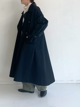 「Libra Cue（リブラ キュー）のアイテム（トレンチコート）」を使った、Libra Cue_abeさん（レディース・158cm）の冬コーディネート