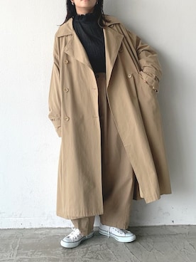 「Libra Cue（リブラ キュー）のアイテム（トレンチコート）」を使った、Libra Cue_abeさん（レディース・158cm）の春コーディネート
