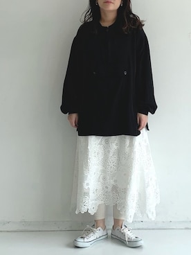 「Libra Cue（リブラ キュー）のアイテム（スカート）」を使った、Libra Cue_abeさん（レディース・158cm）の春コーディネート