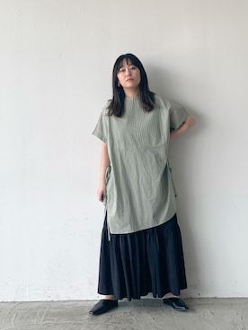 「Libra Cue（リブラ キュー）のアイテム（スカート）」を使った、Libra Cue_abeさん（レディース・158cm）の春コーディネート