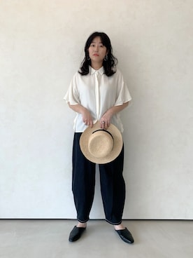 「Libra Cue（リブラ キュー）のアイテム（パンツ）」を使った、Libra Cue_abeさん（レディース・158cm）の春コーディネート