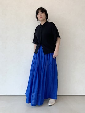 「Libra Cue（リブラ キュー）のアイテム（スカート）」を使った、Libra Cue_abeさん（レディース・158cm）の春コーディネート